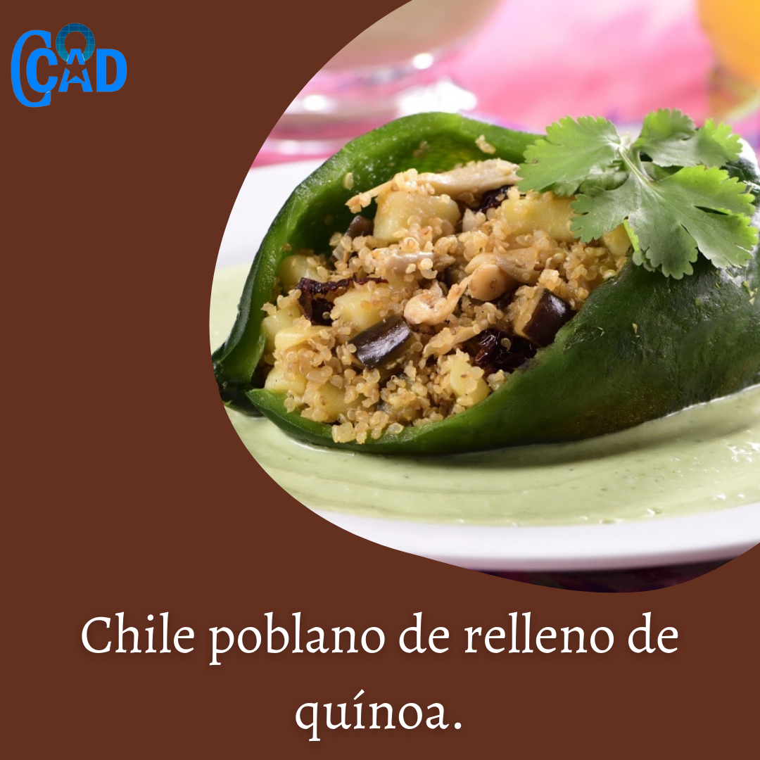 Nuestra cocina. Chile poblano de relleno de quínoa.